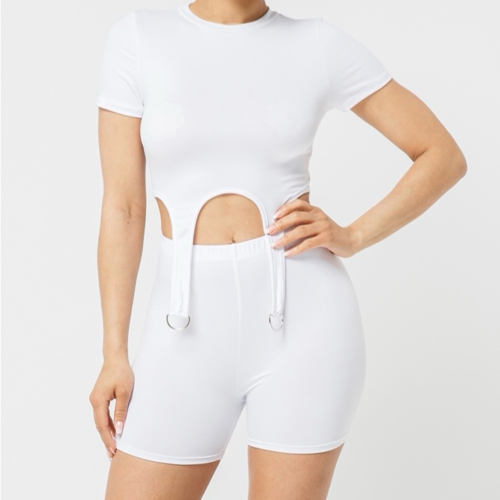 White Cut-Out Romper